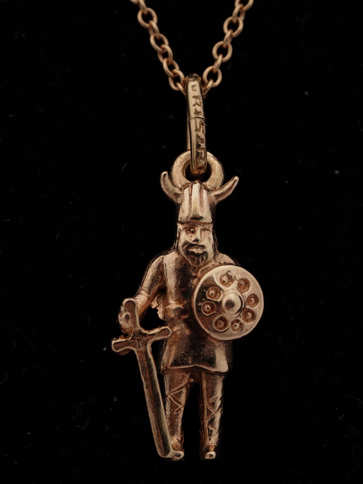 PINK GOLD PENDANT WITH VIKING CHARM BY TIFFANY CO PIC-1